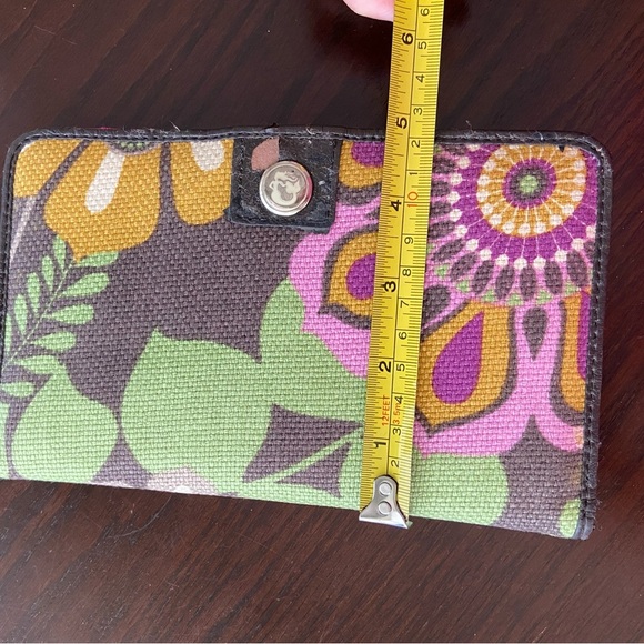 Spartina 449 Large BiFold Natural Linen Wallet Snap Close Floral - Picture 10 of 11